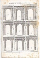 ARCHITETTURA CIVILE ARCATE LOGGE INCISIONE STAMPA IN RAME 1866 TAVOLA ORIGINALE