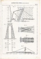 ARCHITETTURA CIVILE CASTELLO MACCHINE INCISIONE STAMPA RAME 1866 ORIGINALE