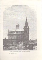 LODI CAMPANILE E CUPOLA DELLA CHIESA DELL'INCORONATA incisione originale 1902