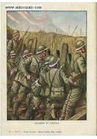 Stampa a colori ALLARME IN TRINCEA prima guerra mondiale vintage