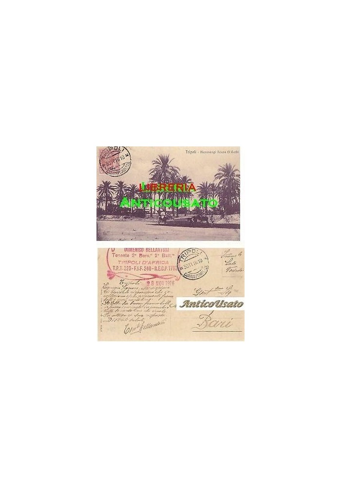 CARTOLINA TRIPOLI HAMMANGI SCIARA EL GARBI - VIAGGIATA 30/11/1916 originale