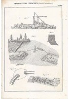 ARCHITETTURA IDRAULICA CICOGNA INONDAZIONE INCISIONE STAMPA RAME 1866 TAVOLA