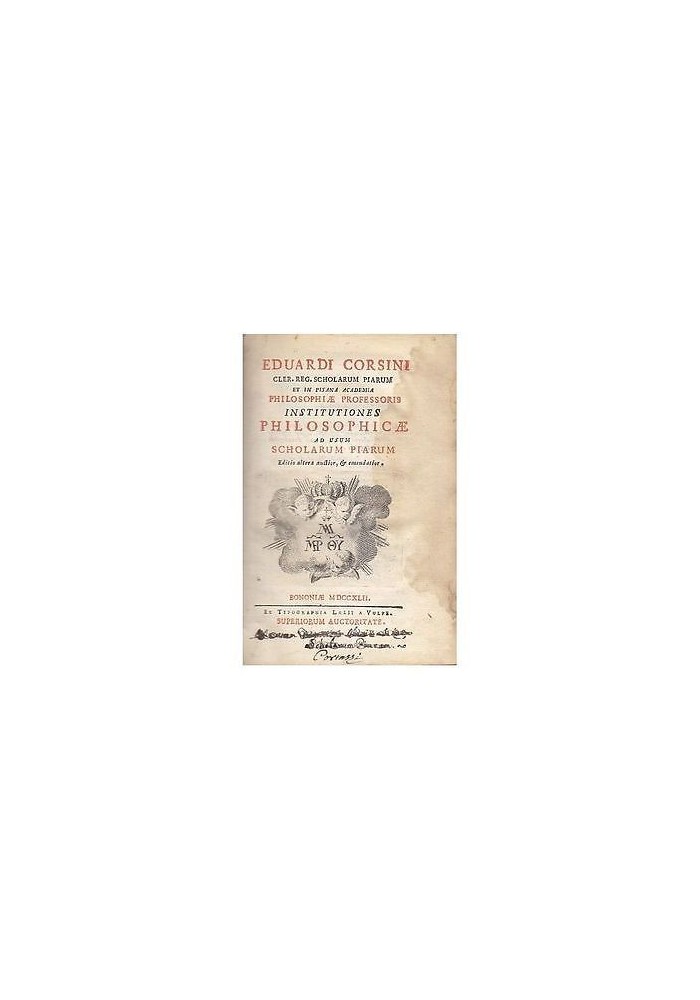 INSTITUTIONES PHILOSOPHICAE AD USUM SCHOLARUM PIARUM 5 volumi completa 1751