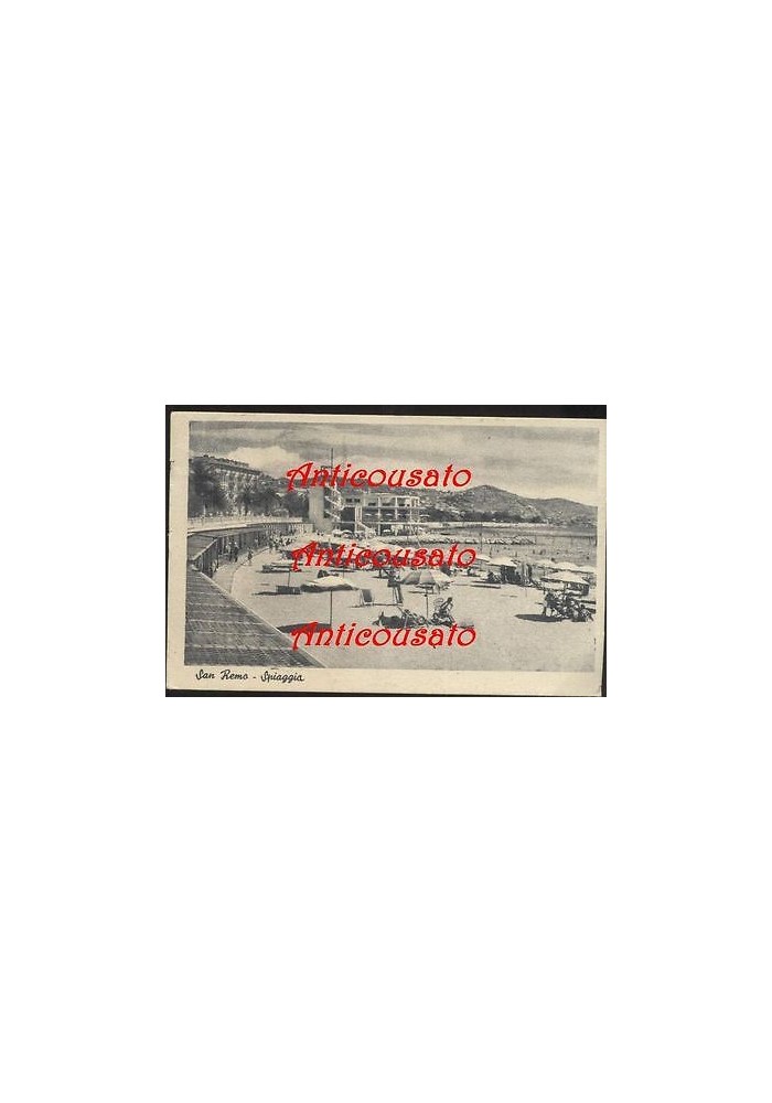 SANREMO Spiaggia cartolina originale viaggiata 1950 (ma del 1942) Scrocchi San remo