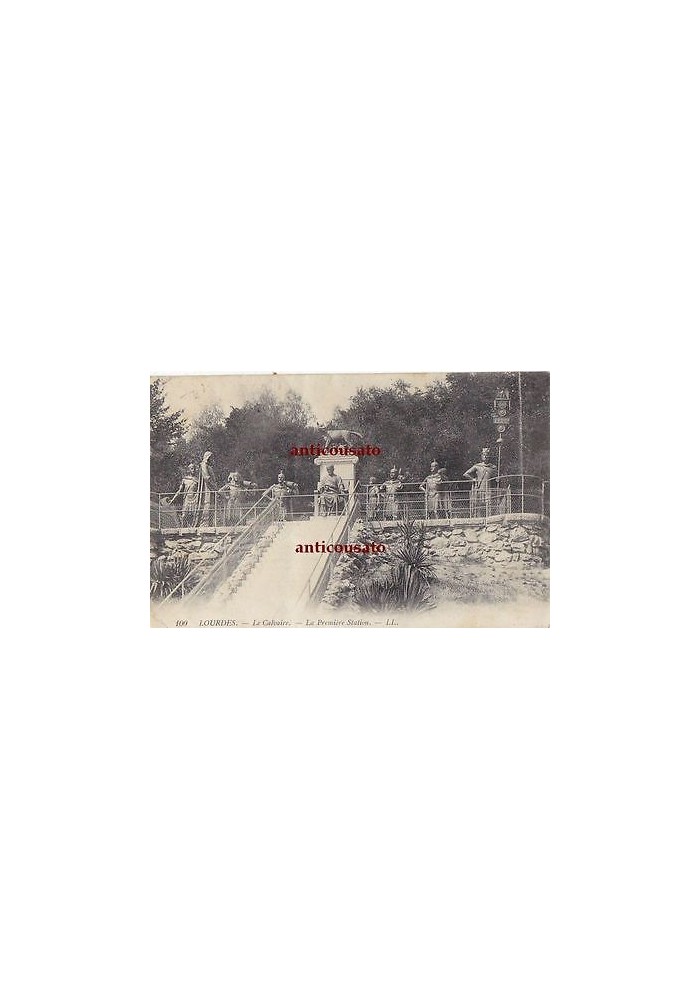 CARTOLINA Lourdes Le Calvaire La Premier Station LL- viaggiata postcard