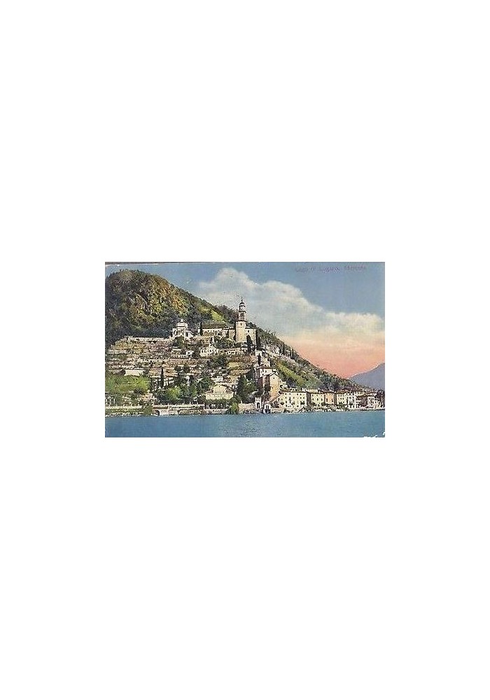 CARTOLINA - LAGO DI LUGANO MORCOLE - viaggiata 1913 a colori