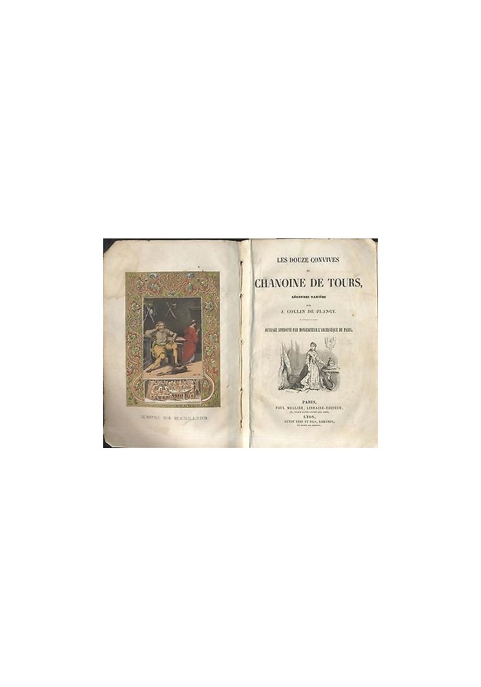 LES DOUZE CONVIVES DU CHANOINE DE TOUR Collin De Plancy 2 belle litografie 1845