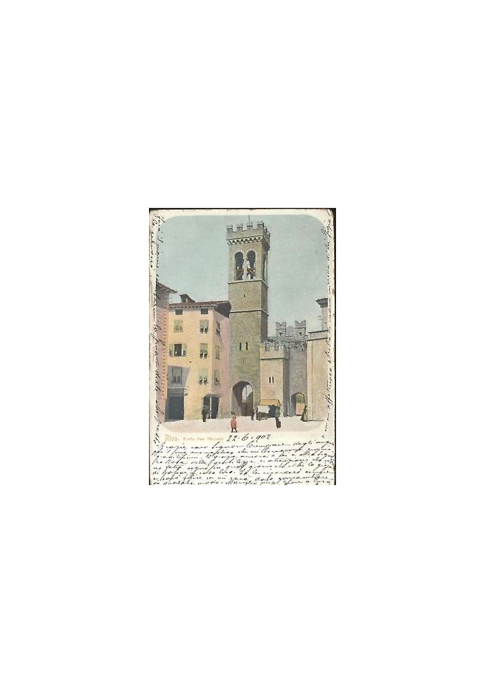 CARTOLINA RIVA DEL GARDA Porta San Michele 1902 viaggiata