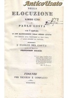 DELLA ELOCUZIONE LIBRO UNO Di Paolo Costa - Firenze per Ricordi e compagno 1837
