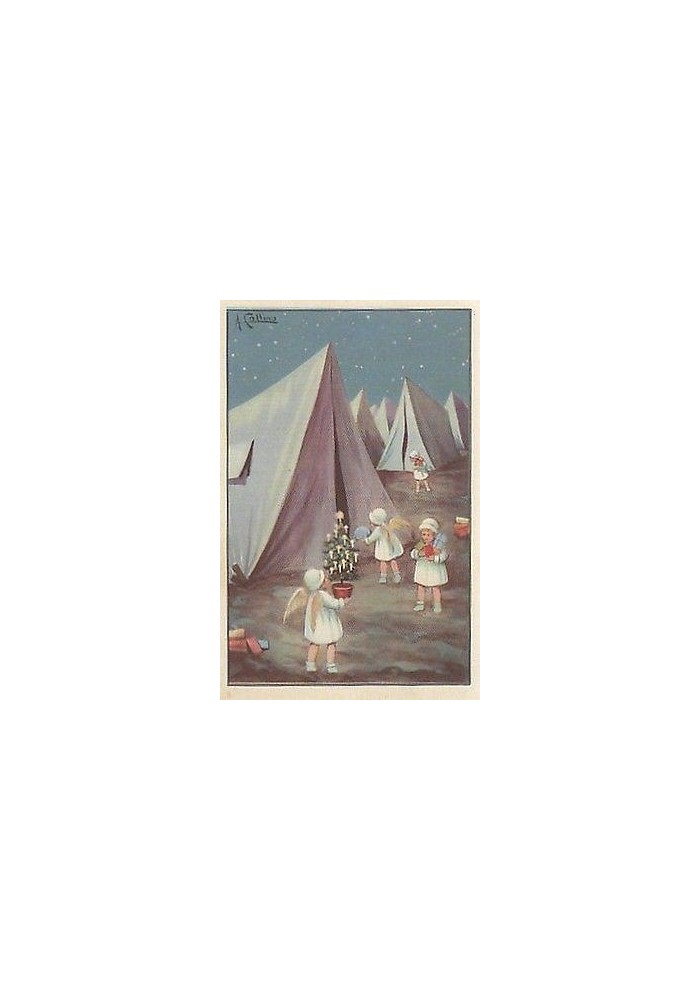 COLLINA BAMBINI BUON NATALE BELLISSIMA CARTOLINA A COLORI NON VIAGGIATA