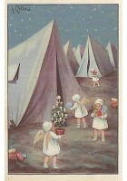 COLLINA BAMBINI BUON NATALE BELLISSIMA CARTOLINA A COLORI NON VIAGGIATA