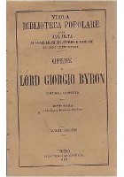 OPERE DI LORD GIORGIO BYRON VOLUME II 1859 giaurro corsaro assedio corinto UTET