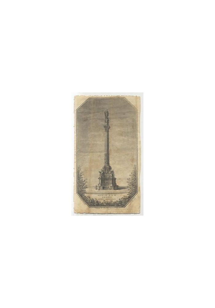 SANTINO ANTICO ORIGINALE STATUA MADONNA ERETTA DA PIO IX 1856 DELLA LONGA INCIS.
