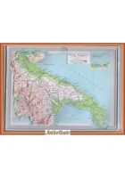 PUGLIA CARTA GEOGRAFICA in rilievo Geoplastic De Agostini anni '70 Vintage