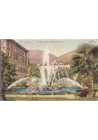 CARTOLINA LUGANO FONTANA DELLA PIAZZA BANDORIA 1911 VIAGGIATA a colori