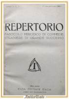 REPERTORIO anno 1 primi 12 numeri rivista di commedie straniere teatro giornale