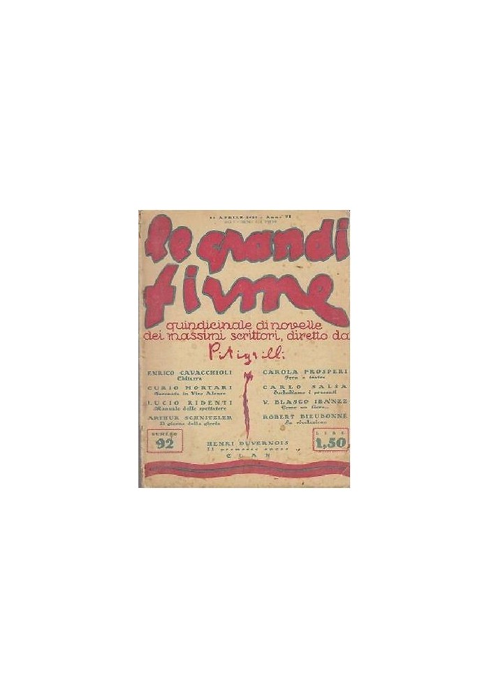 SERA A TEATRO di Carola Prosperi Le grandi firme anno VI n 92 - 15 aprile 1928