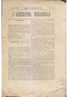 L'AGRICOLTURA MERIDIONALE 15 numeri 1890 periodico agricoltura pratica Portici