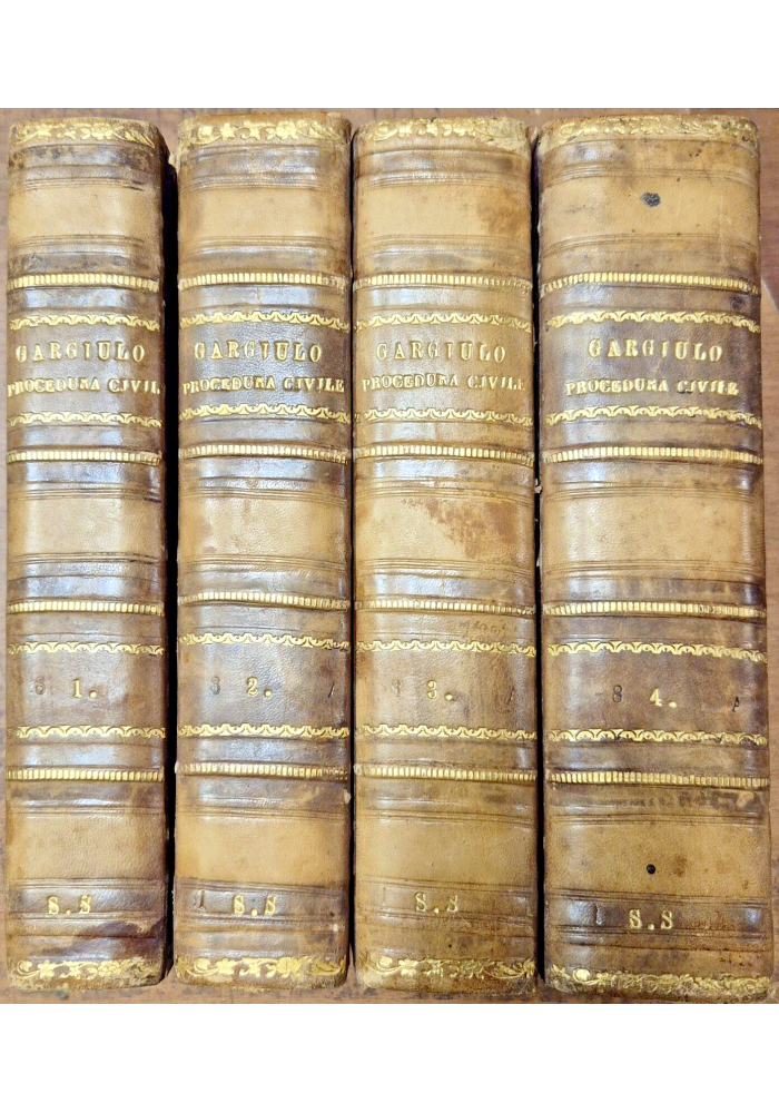 IL CODICE DI PROCEDURA CIVILE DEL REGNO D'ITALIA Gargiulo 4 volumi 1876 81 libro