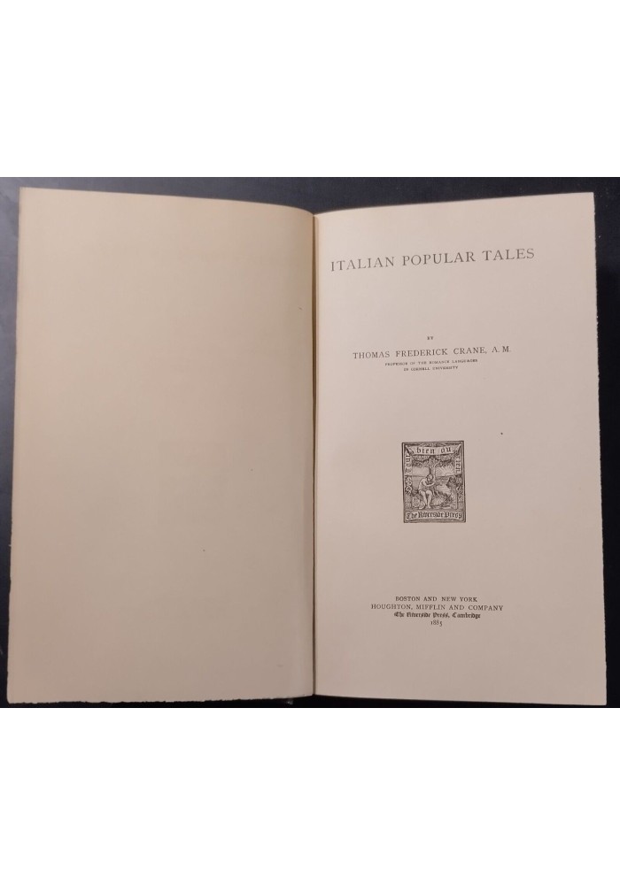ITALIAN POPULAR TALES di Thomas Frederick Crane 1885 The Riverside Libro antico