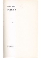 PAGELLE I di Antonio Pizzuto 1973 Il Saggiatore Editore libro