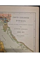 CARTA GEOLOGICA D'ITALIA 1900 Mappa Originale Antica geografica a colori cartina