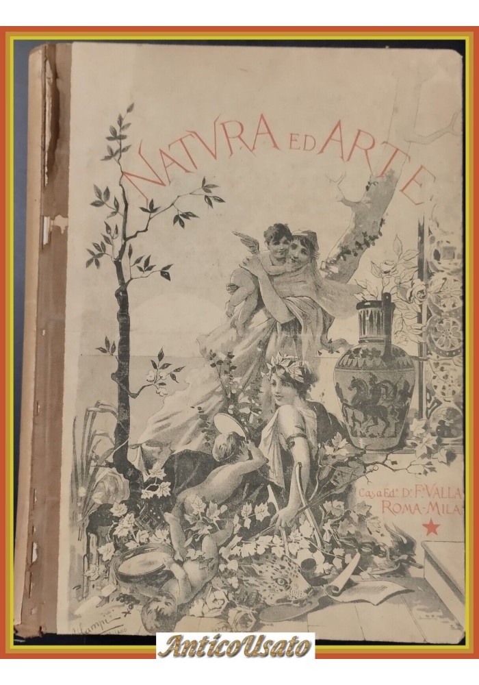 NATURA ED ARTE rivista 1906 - 1907 Vallardi Libro 12 fascicoli rilegati complet