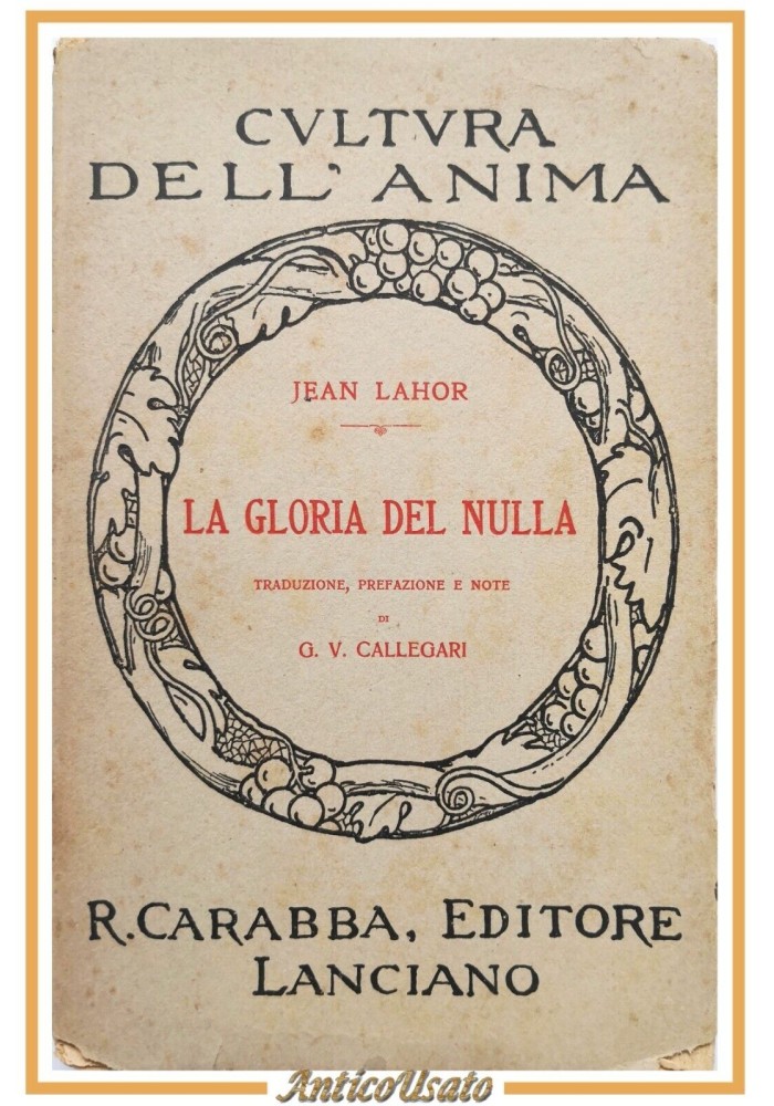 LA GLORIA DEL NULLA di Jaen Lahor Libro Editore Carabba filosofia