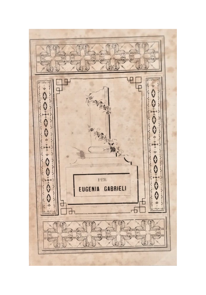 FIORI SULLA TOMBA PER Eugenia Gabrieli 1884 Cannone Funeralia Libro Noci Bari