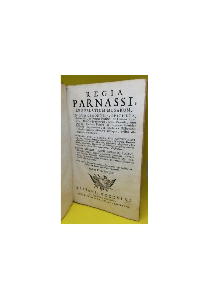 REGIA PARNASSI SEU PALATIUM MUSARUM 1746 Remondini dizionario Libro antico