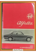 ALFETTA USO E MANUTENZIONE Alfa Romeo Libretto anni '70 vintage originale