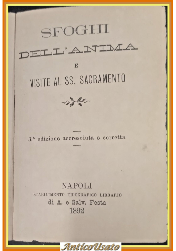 3 VOLUMI RELIGIOSI rilegati insieme 1896 Libro Voce di Maria San Francesco Anima
