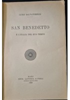 SAN BENEDETTO E L'ITALIA DEL SUO TEMPO di Luigi Salvatorelli 1929 Laterza Libro