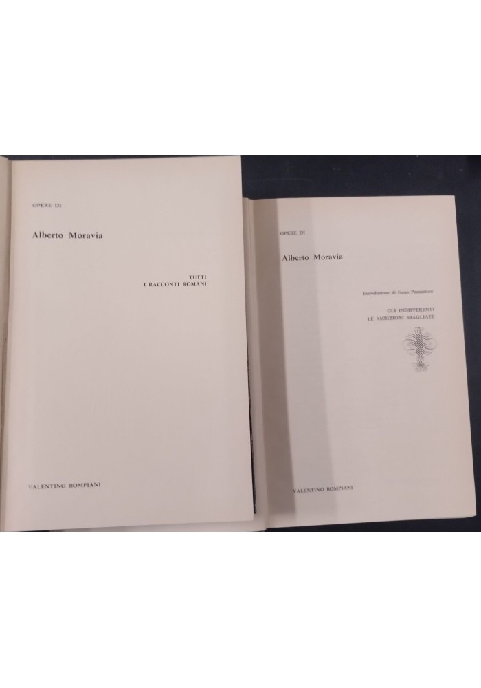 OPERE di ALBERTO MORAVIA 1967 2 volumi Bompiani Libro romanzi racconti romani