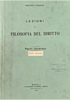 LEZIONI DI FILOSOFIA DEL DIRITTO parte generale Giannini 1907 Pironti Libro