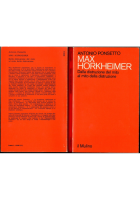MAX HORKHEIMER DALLA DISTRUZIONE DEL MITO di Ponsetto 1981 mulino Libro al della