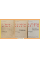 IL CEMENTO ARMATO 3 VOLUMi di Luigi Santarella 1948 Hoepli Libro ingegneria