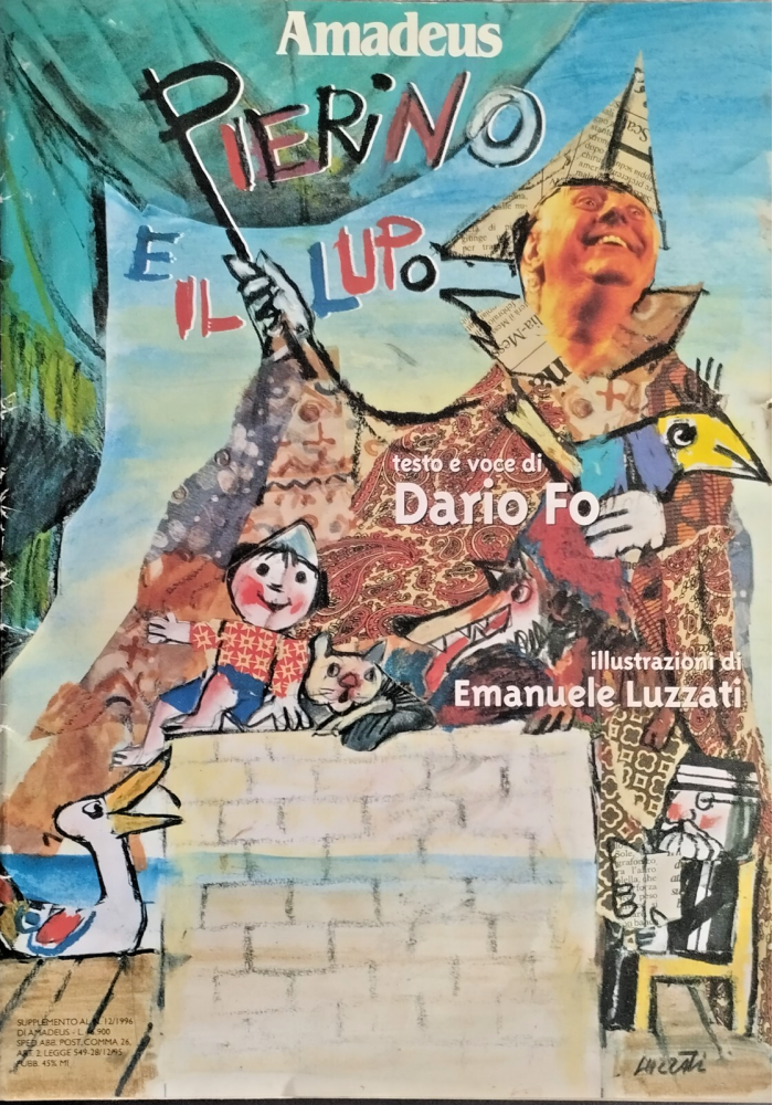 PIERINO E IL LUPO Voce di Dario Fo illustrazioni Luzzati 1996 De Agostini Libro