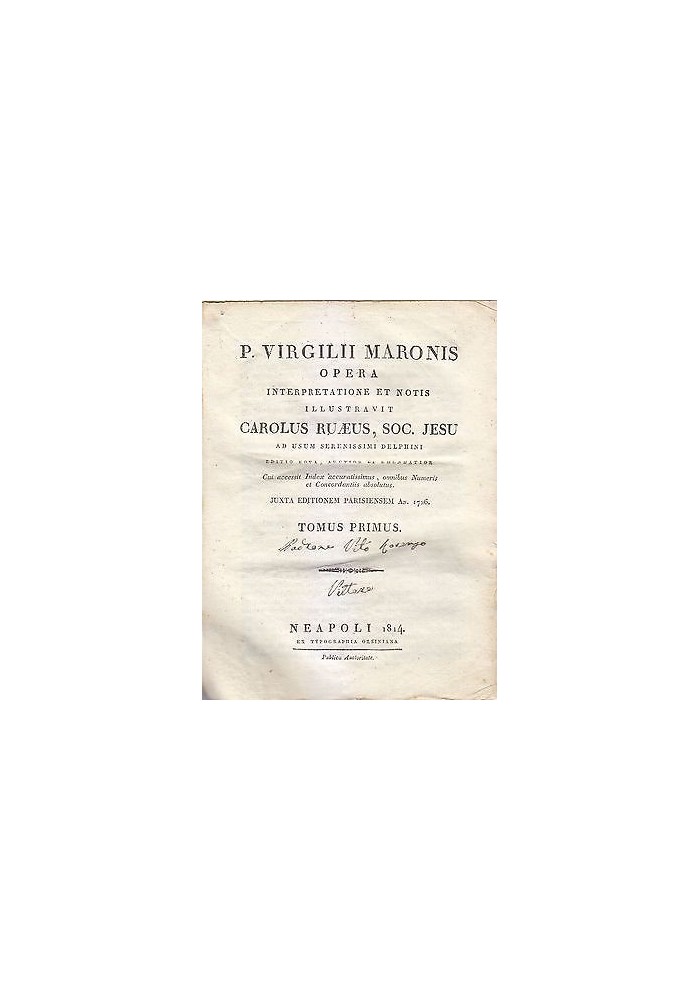 P VIRGILII MARONIS OPERA 2 volumi completa Carolus Ruaeus 1814 Napoli Orsiniana