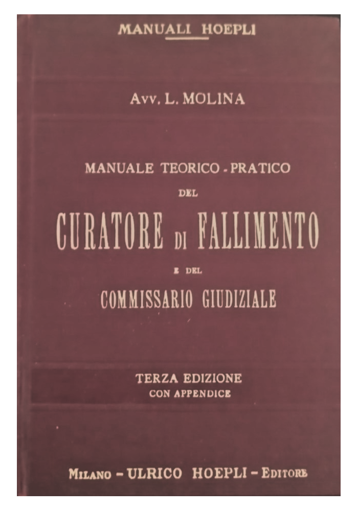 MANUALE TEORICO PRATICO DEL CURATORE DI FALLIMENTO di Molina 1922 Hoepli Libro