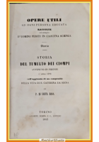 STORIA DEL TUMULTO DEI CIOMPI avvenuto in Firenze 1843 Pomba Libro Antico