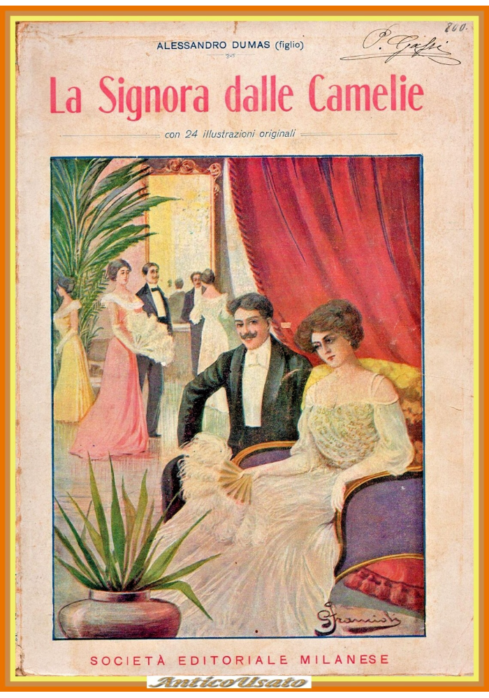 LA SIGNORA DALLE CAMELIE di Alessandro Dumas Libro illustrato romanzo