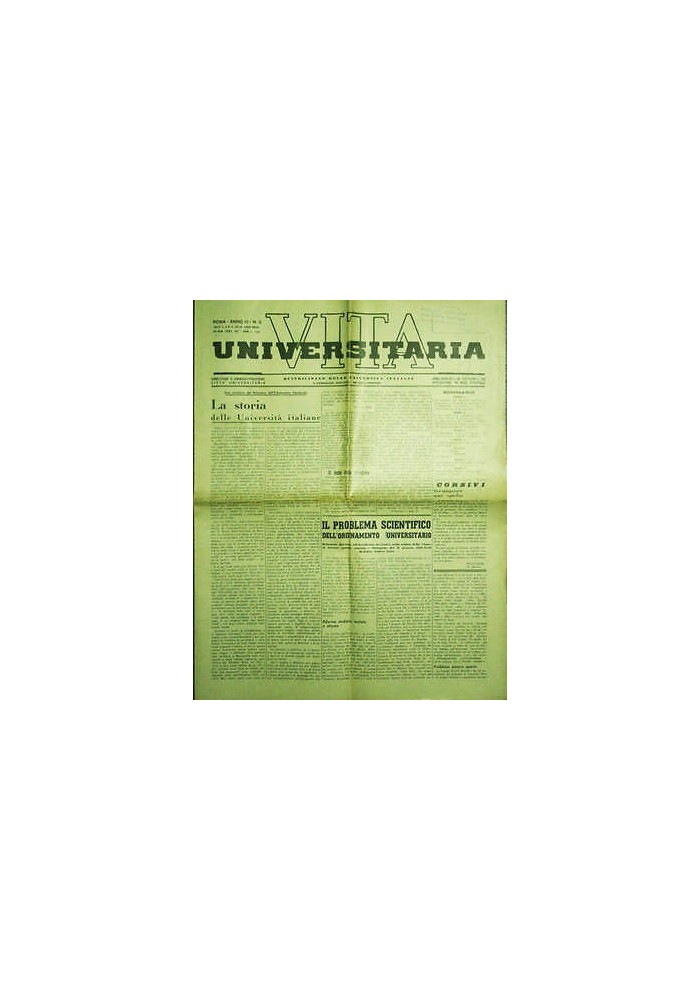 Vita Universitaria Quindicinale Università Italiane anno III n.9 del 05/02/1939