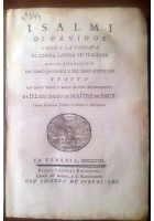 I SALMI DI DAVIDDE giusta la volgata di Le Maitre de Sacy 1792 Lorenzo Baseggio