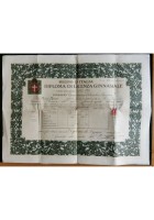 DIPLOMA DI LICENZA GINNASIALE 1922 Regno D'Italia scolastico vintage Genova