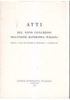 ATTI DEL NONO CONGRESSO DELL UNIONE MATEMATICA ITALIANA 1974 Bari