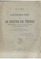 ALTRI DOCUMENTI INEDITI DELLA DISFIDA DEI TREDICI Gioia 1931 Paganelli Trani Barletta