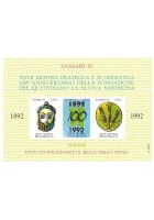 ERINNOFILIA Sassari 92 Mostra filatelica e numismatica 2 foglietti numerati 1992