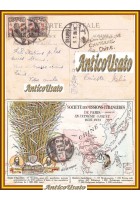 CARTOLINA CINA Societè De Missions Paris 1928 Francobolli China Postcard Stamps