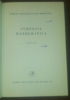 SYMPOSIA MATHEMATICA vol VIII 1972 Academic istituto nazionale alta matematica *